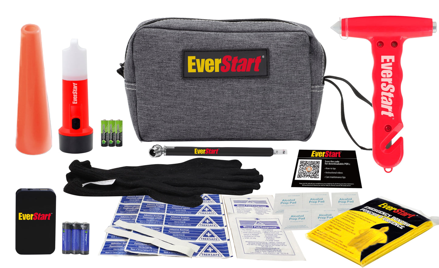 "Emergency Escape Kit featuring a window break hammer and LED signal light, showcasing its compact and durable design for vehicle safety."