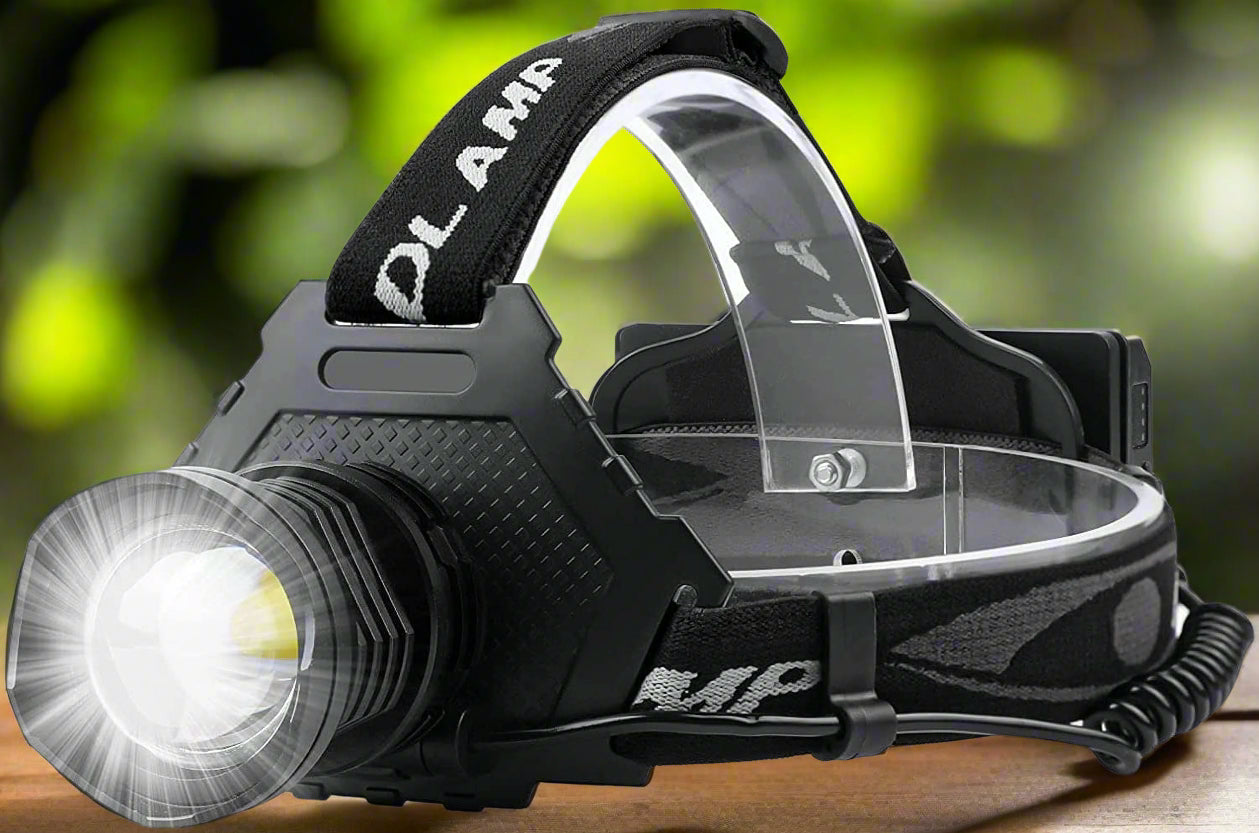 "90,000 Lumen Professional Emergency Headlamp - IPX7 waterproof with 5 light modes for emergencies and outdoor exploration."