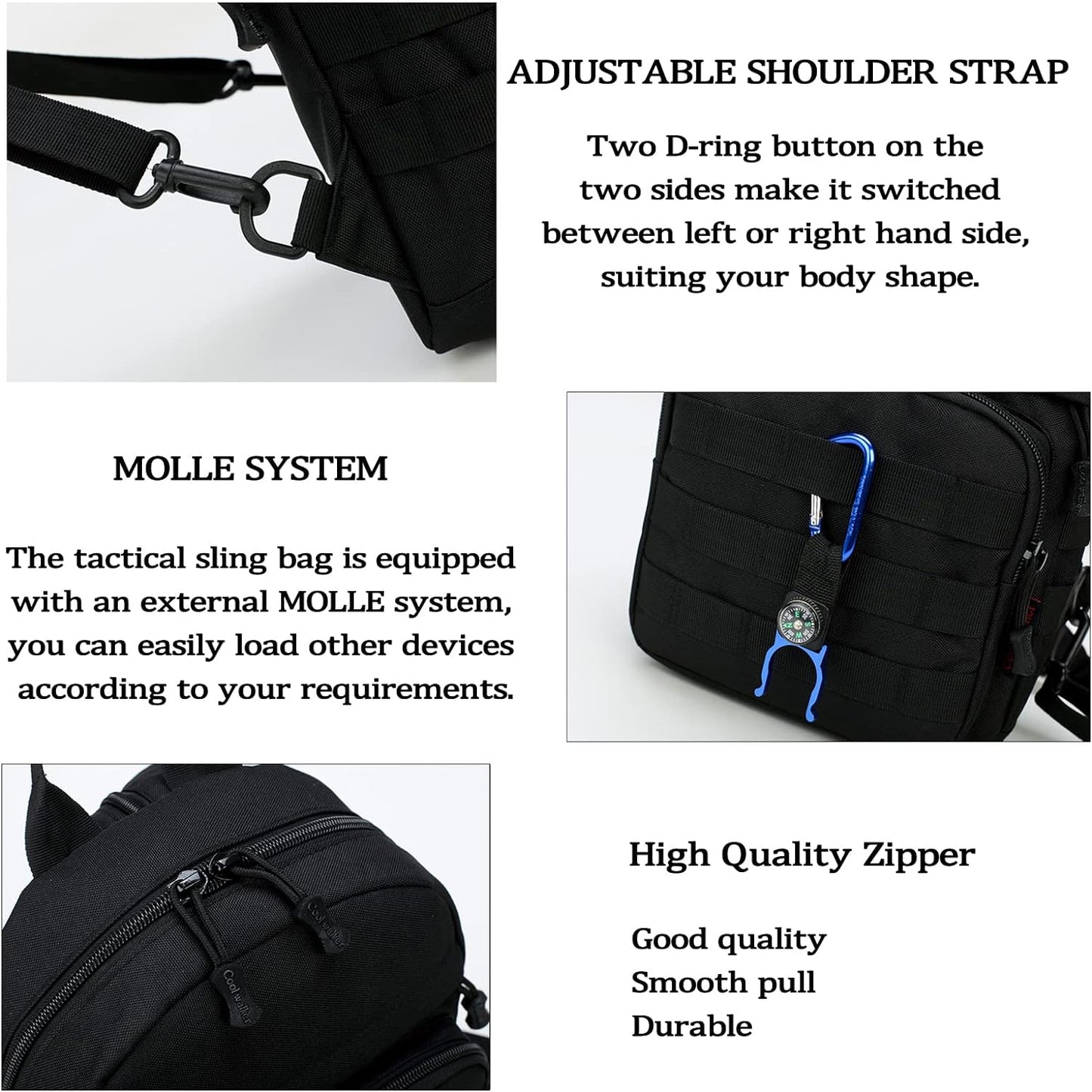 Compact Mini Tactical Backpack - 6L Sling Bag for Travel & Running with Carabiner - Ideal for Men & Women