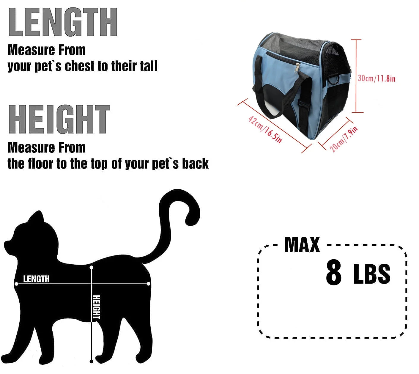 Airline-Approved Soft-Sided Pet Carrier for Cats and Small Dogs - Portable, Foldable Comfort Bag (Blue)