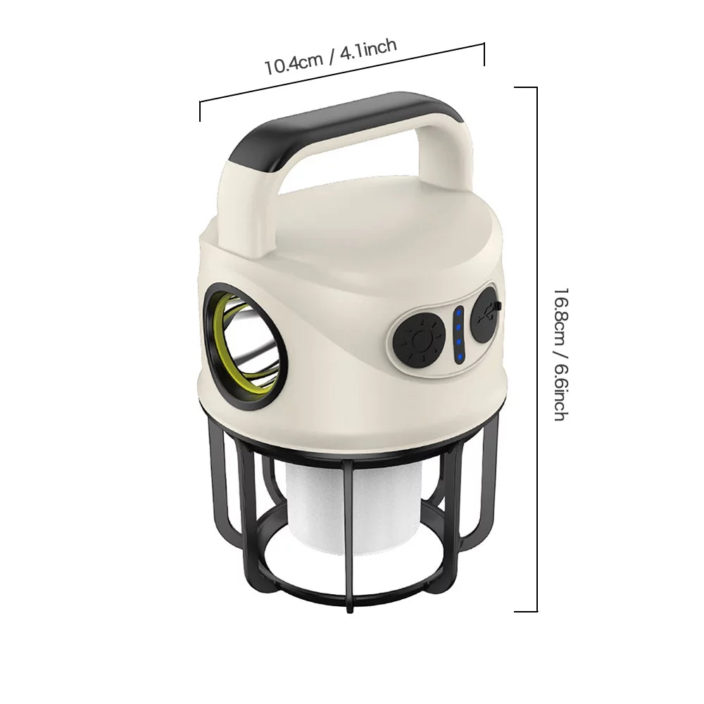 Image of a Rechargeable LED Light featuring USB charging, dual light modes, and a durable design, ideal for camping, bug-out bags, and emergency preparedness, displayed on a clean white background.
