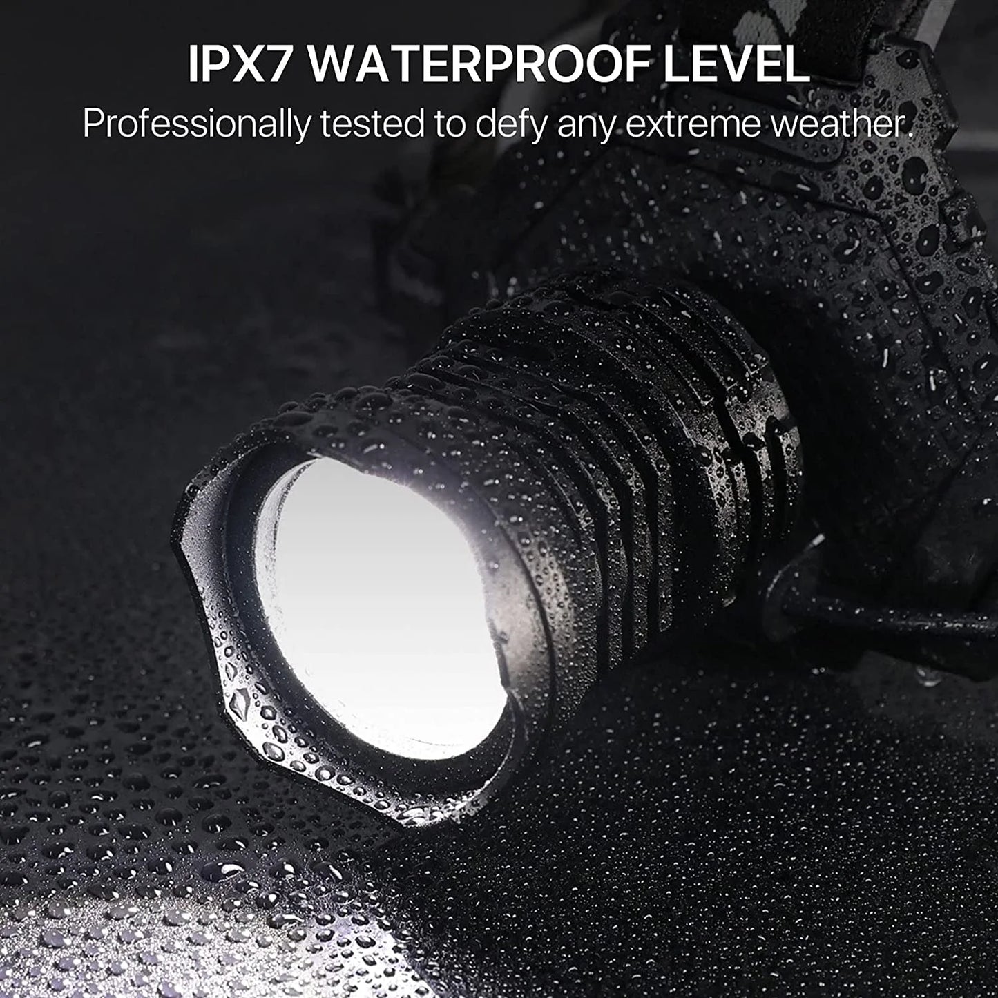 "90,000 Lumen Professional Emergency Headlamp - IPX7 waterproof with 5 light modes for emergencies and outdoor exploration."
