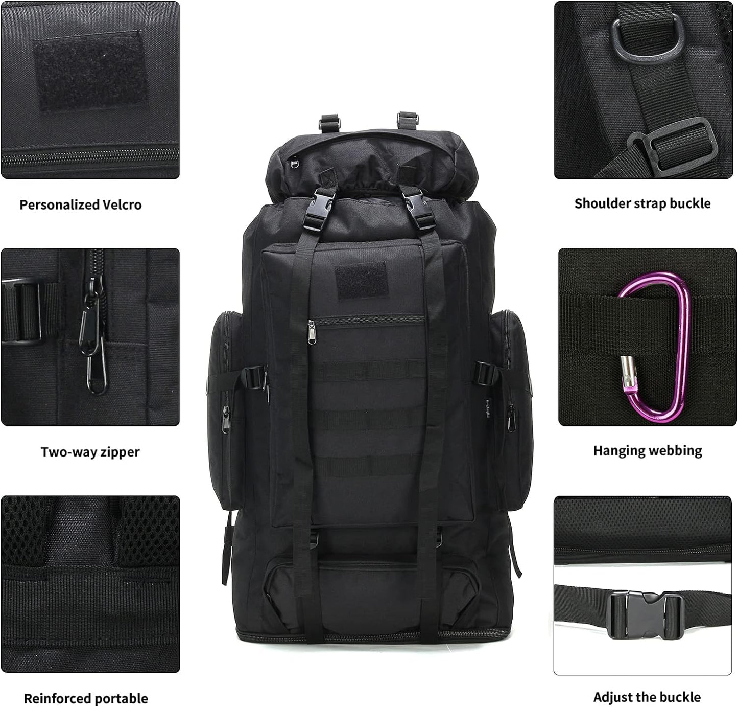 Ultimate 70L/100L Hiking Backpack for Men - Military-Grade Molle Rucksack, Ideal for 3-Day Camping & Climbing Adventures