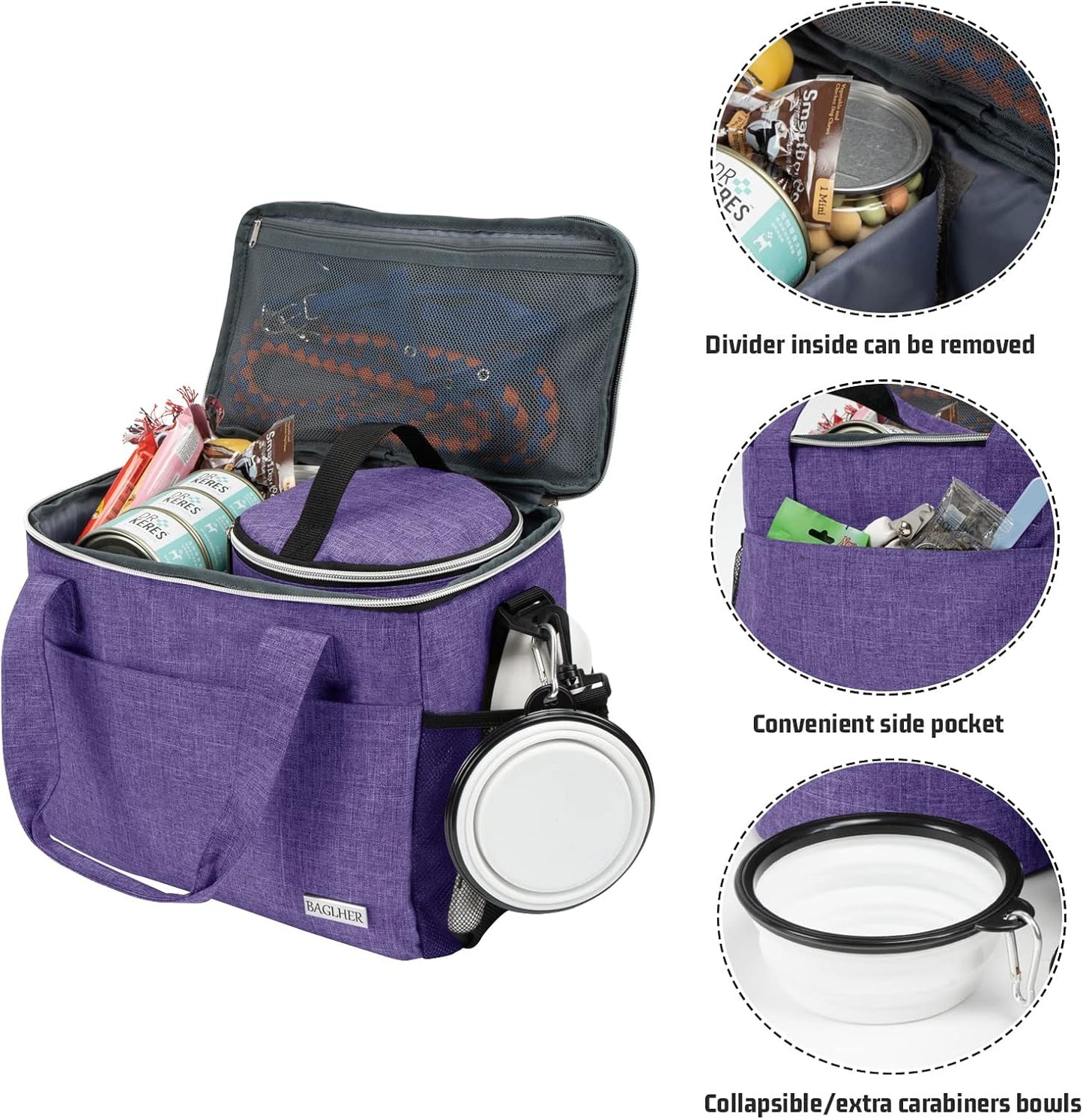 Ultimate Pet Travel Backpack - 5-Piece Set with Food Containers, Foldable Bowls & Shoulder Strap for On-the-Go Adventures!