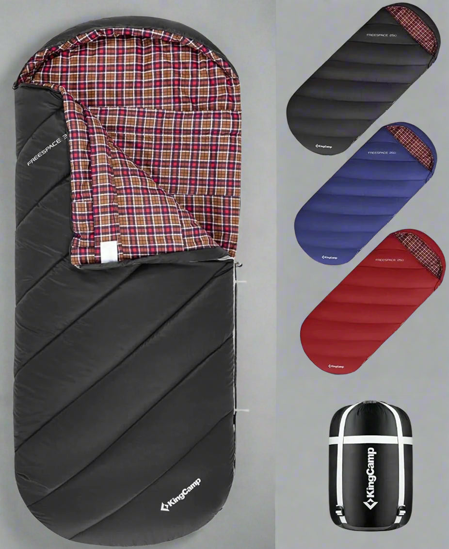 XL Sleeping Bag for Big & Tall Adults - Flannel Lining, Lightweight, Weather-Proof for All Seasons, Perfect for Camping & Backpacking - Cozy Black Design