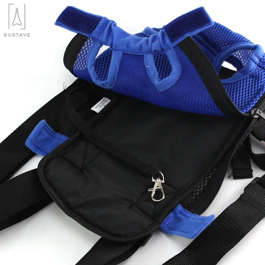 Pink pet carrier backpack with breathable mesh, adjustable straps, and lightweight design, ideal for small to medium-sized pets.