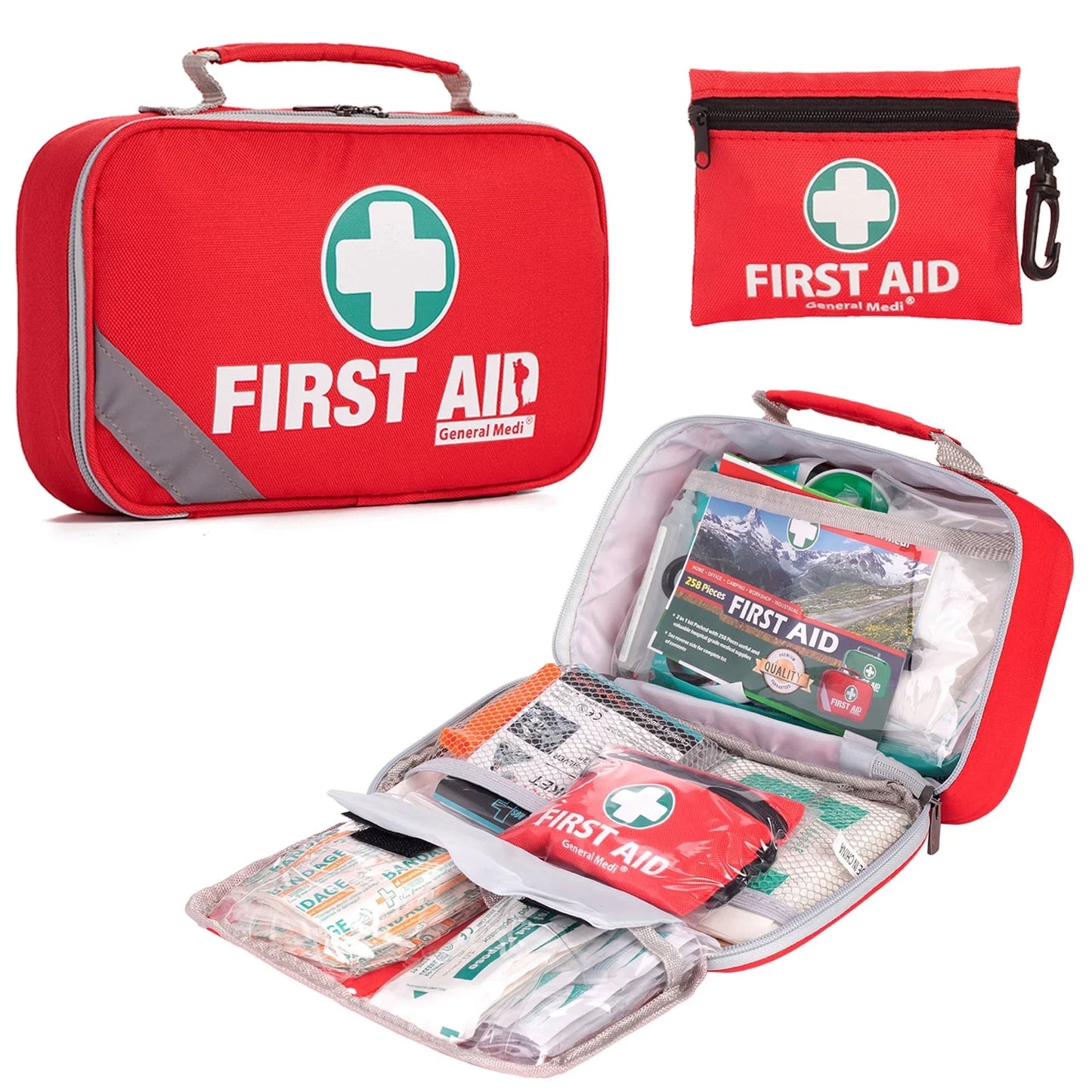 1. Premium 215-Piece First Aid Kit with Bonus 43-Piece Mini Kit for Emergency Preparedness
2. Durable and Portable Emergency Medical Kit for Home, Travel, and Outdoor Adventures
3. Professional-Grade First Aid Kit with Organized Interior and Compact Design