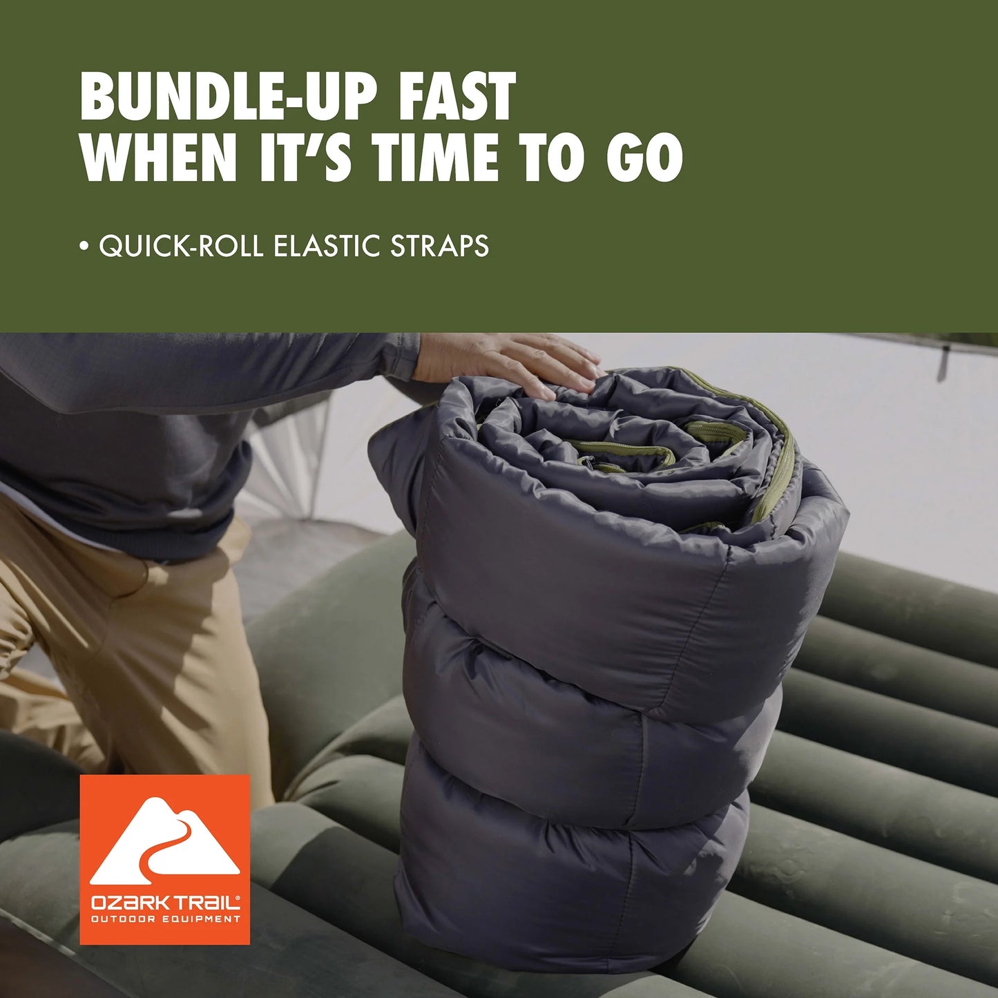 Stay Cozy with the 30F Oversized Cool Weather Sleeping Bag - 2 Pack Gray!