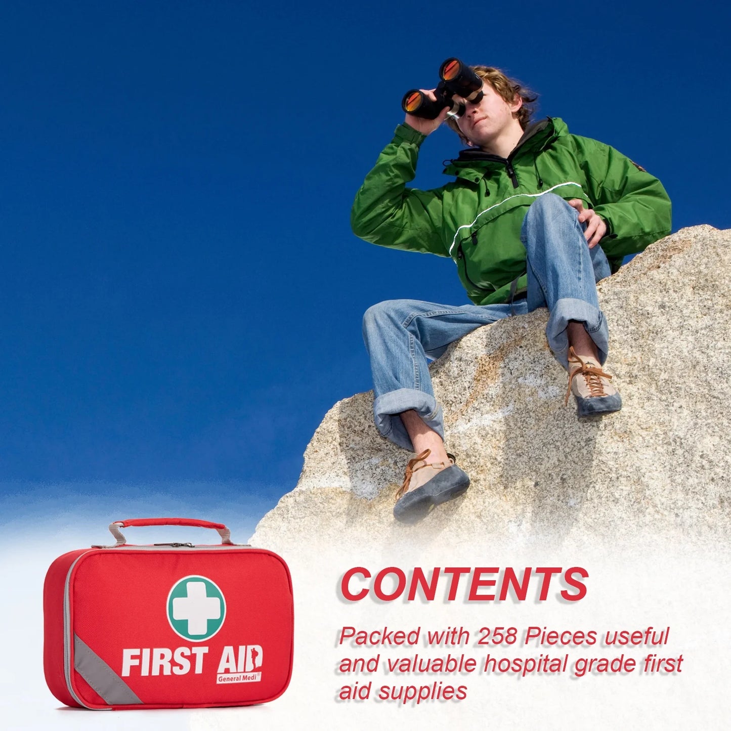 1. Premium 215-Piece First Aid Kit with Bonus 43-Piece Mini Kit for Emergency Preparedness
2. Durable and Portable Emergency Medical Kit for Home, Travel, and Outdoor Adventures
3. Professional-Grade First Aid Kit with Organized Interior and Compact Design