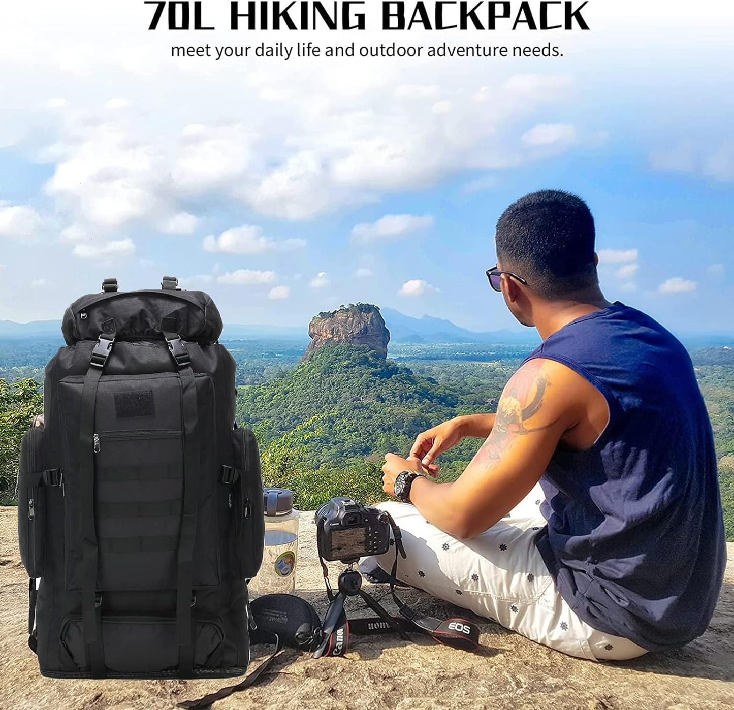 Ultimate 70L/100L Hiking Backpack for Men - Military-Grade Molle Rucksack, Ideal for 3-Day Camping & Climbing Adventures