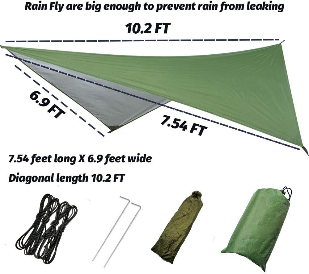 Ultra-Light Camping Hammock with Mosquito Net & Rain Fly - Perfect for Hiking, Backpacking, & Outdoor Adventures!