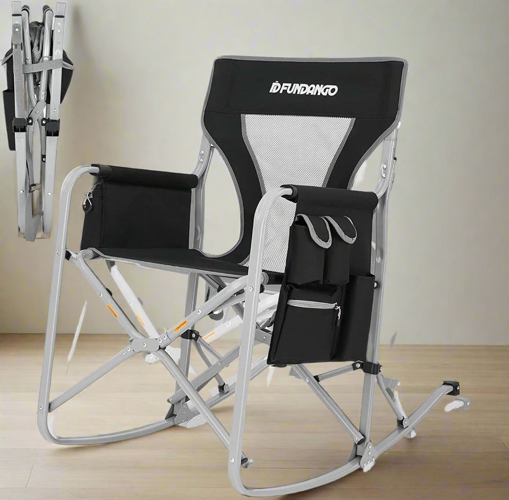 Image of the Emergency Camp Chair featuring a 300lb capacity, ergonomic design, and folding portability, ideal for camping, emergency kits, and outdoor adventures, displayed on a clean white background.