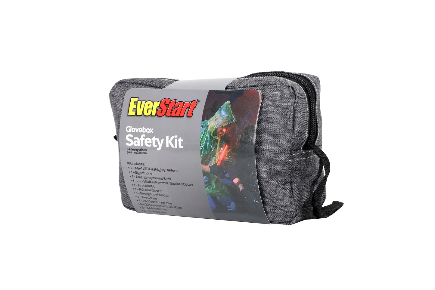 "Emergency Escape Kit featuring a window break hammer and LED signal light, showcasing its compact and durable design for vehicle safety."