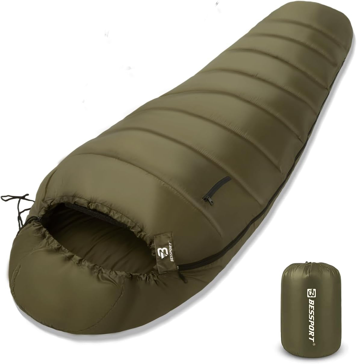 Bessport Ultra-Warm Mummy Sleeping Bag - 15-45°F for Extreme Cold Weather, Perfect for Hiking and Outdoor Adventures! Washable & Cozy 3-4 Season Comfort for Adults
