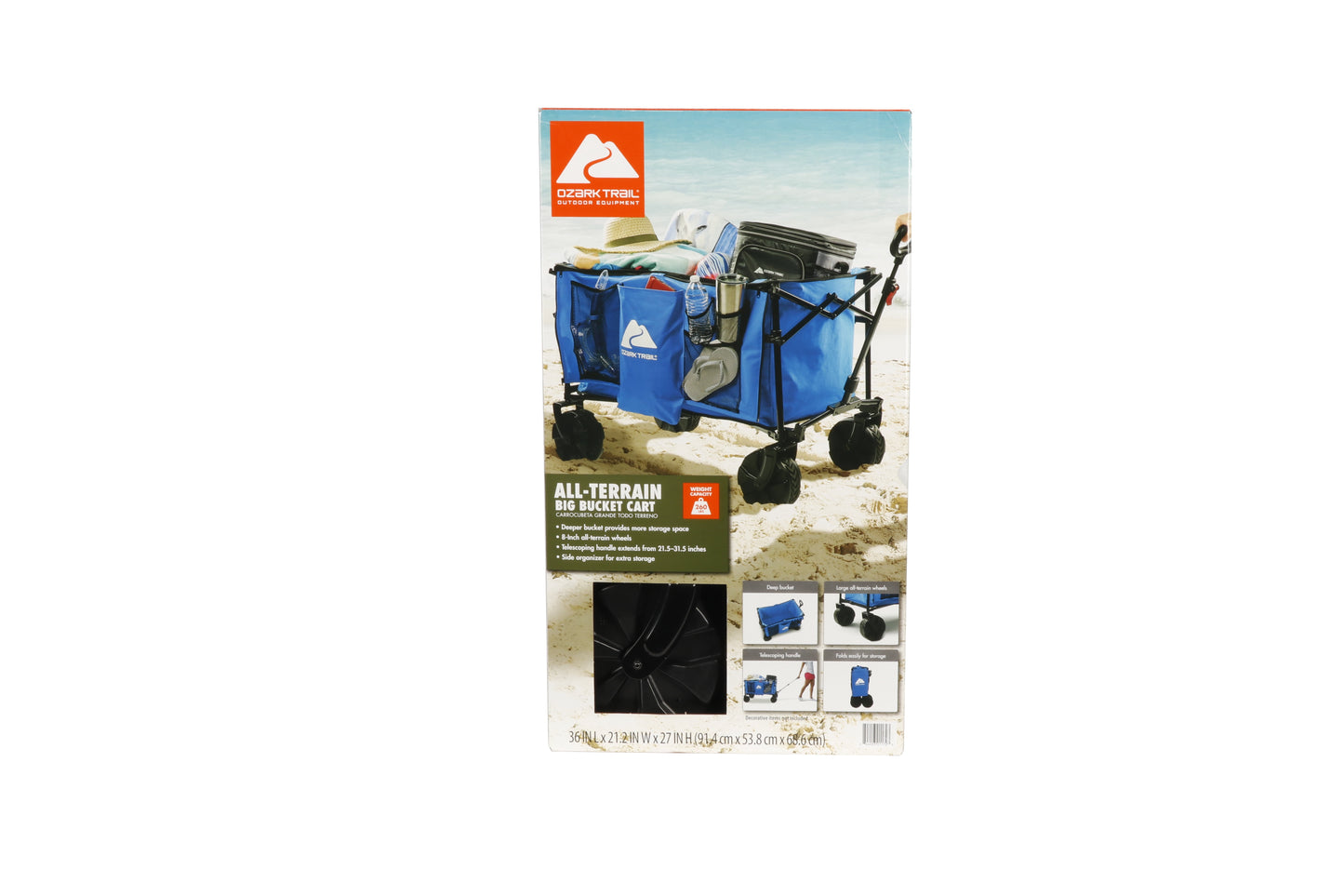 All-Terrain Big Bucket Cart Wagon, Height 27", Blue