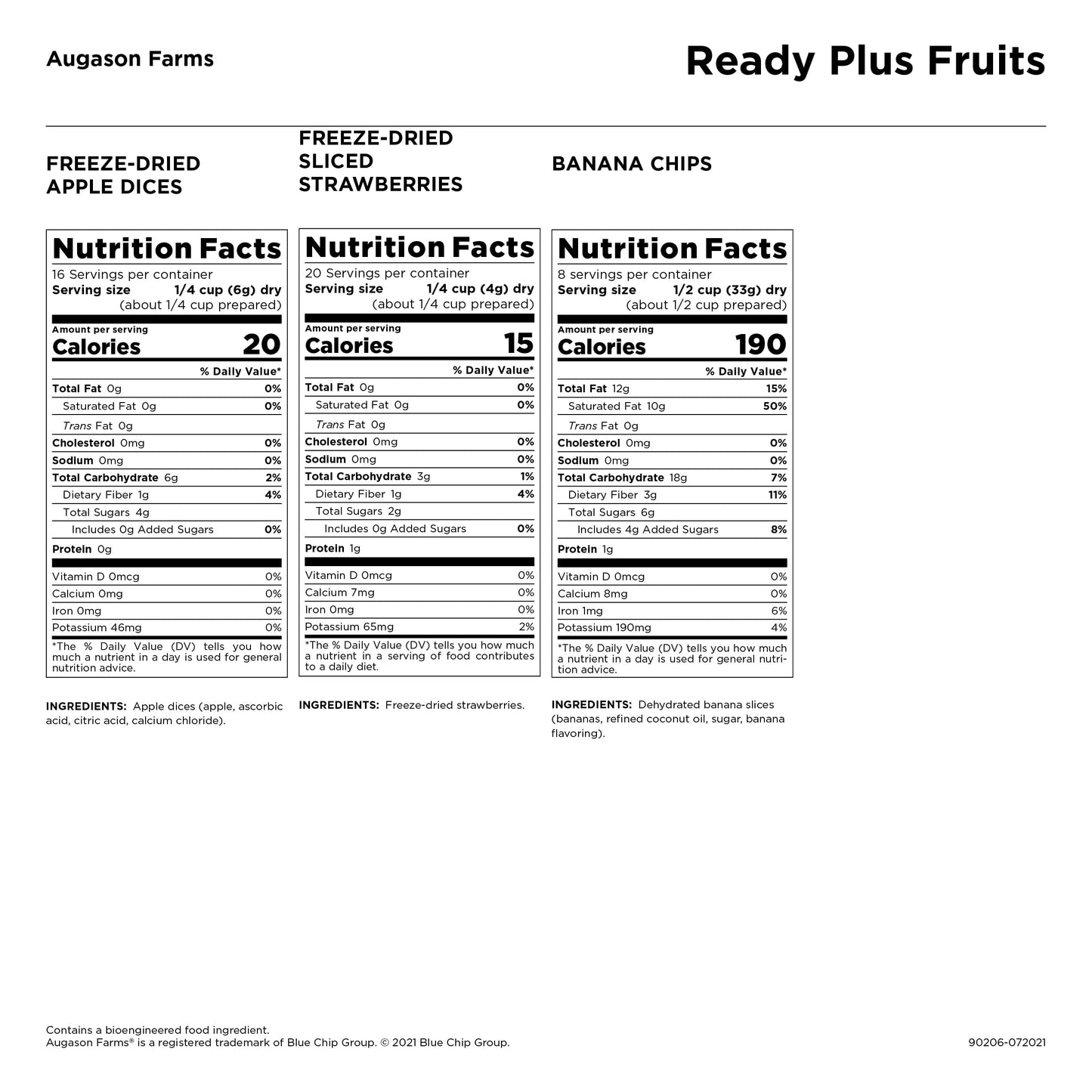 READY PLUS™ Freeze-Dried & Dehydrated Fruits - 15.6 Oz Resealable Emergency Food Supply