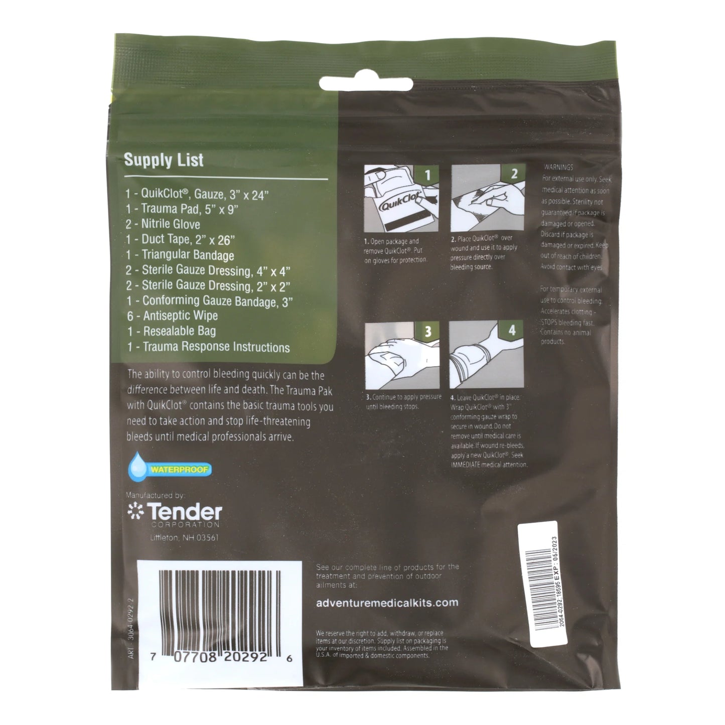 1. Adventure Medical Trauma Pak with QuikClot for Rapid Emergency Response
2. Compact First Aid Kit with Advanced Clotting Gauze for Outdoor Adventures
3. Lightweight and Portable Trauma Pak for Hiking, Camping, and Severe Injuries