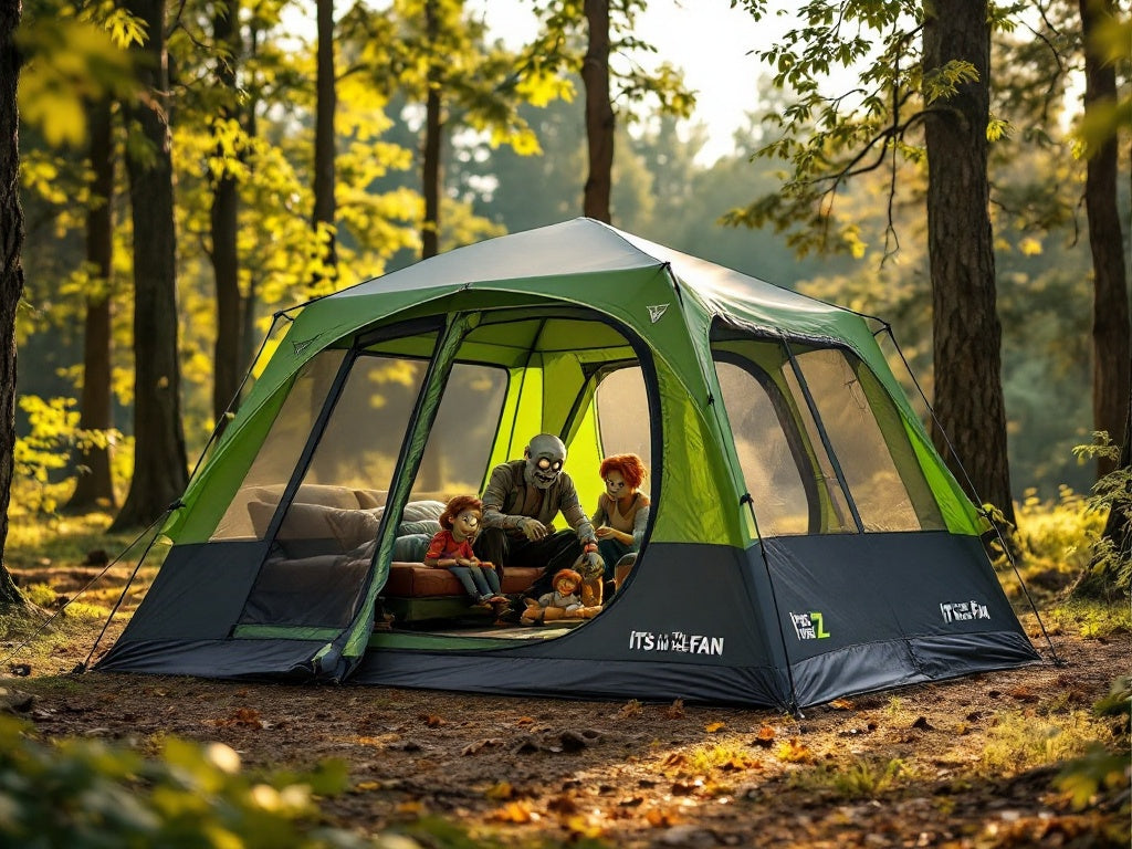 "9-Person Instant Cabin Tent with Screen Room - waterproof, easy setup, and perfect for family camping adventures."