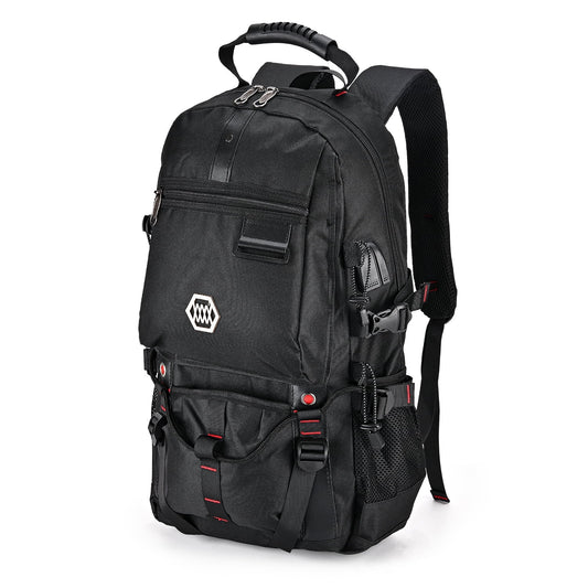 56L Anti-Theft Hiking Backpack for Men & Women - Durable Polyester Travel Bag with Slim Design