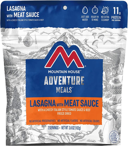 Lasagna with Meat Sauce - 6 Pouches of Delicious Freeze-Dried Backpacking & Emergency Food