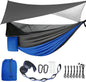 Ultimate Camping Hammock with Mosquito Net & Rain Fly – Portable Single/Double Nylon Parachute Hammock for Adventure & Relaxation, Complete with Heavy-Duty Tree Straps