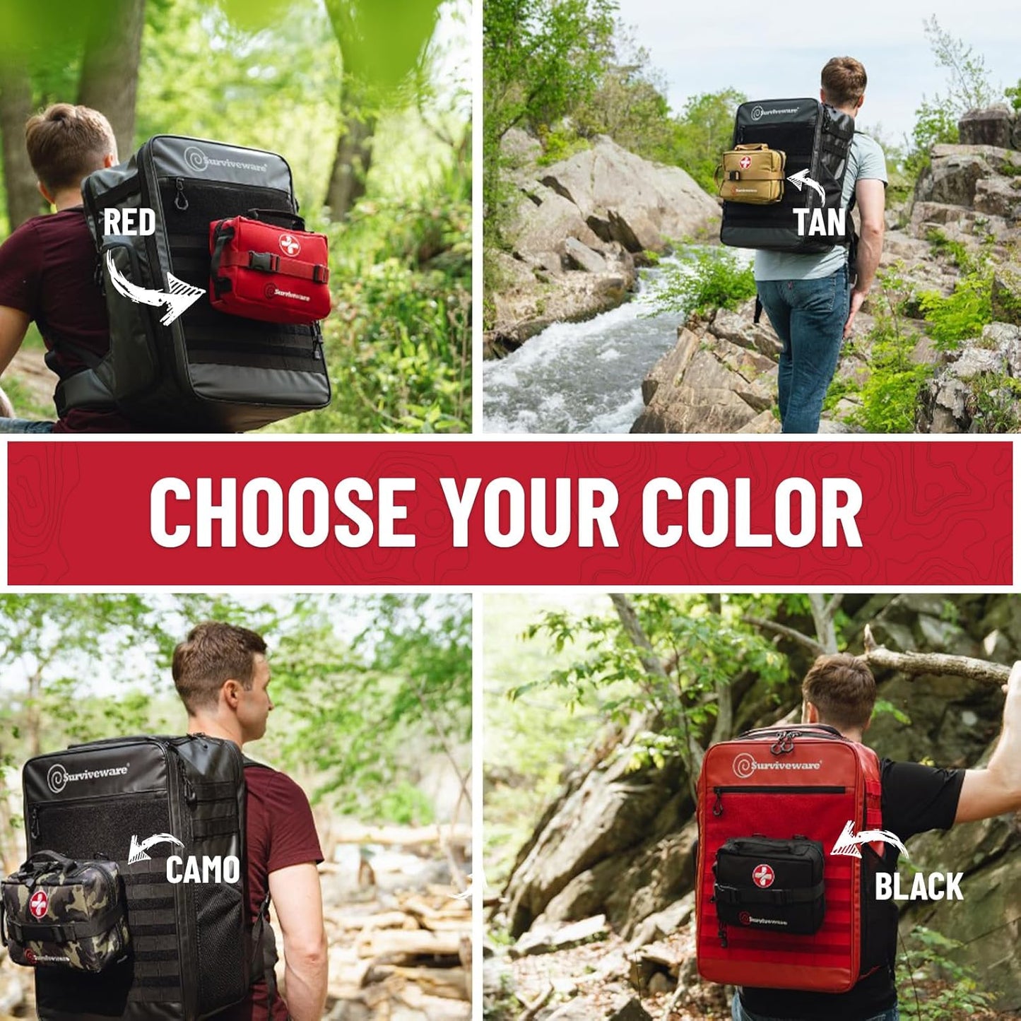 "Survivor's Choice Premium First Aid Kit - military-grade medical supplies in a water-resistant 600D case for emergencies and travel."

