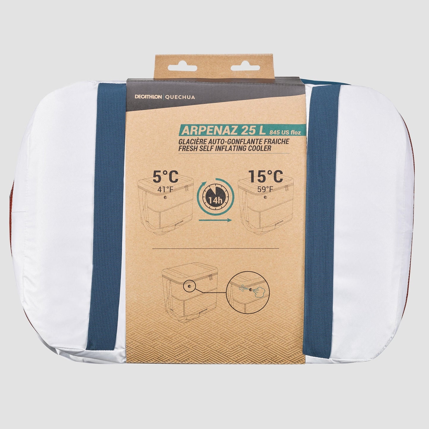 Quechua Camping Soft Cooler, 25 L, White