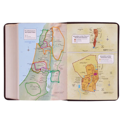 Compact Large Print KJV Holy Bible - Dark Brown Faux Leather, Red Letter Edition with Ribbon Marker