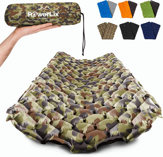 Camping Sleeping Pad - Ultralight Inflatable Camping Mattress Sleeping Mat for Backpacking, Hiking, Compact Lightweight Sleeping Pad for Camping, Inflation Bag/Repair Kit Included