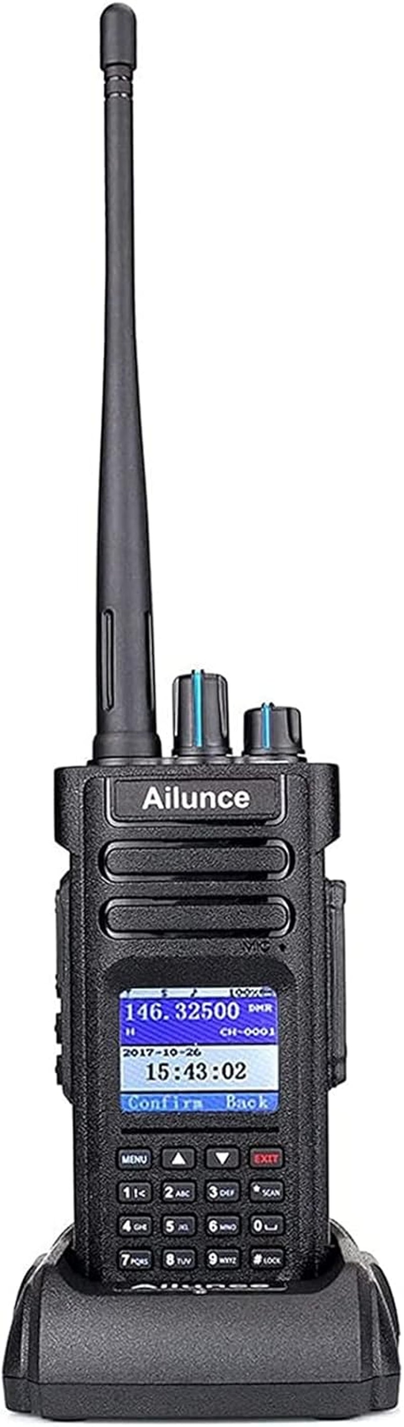 HD1 Ham Radio, Dual Band Two Way Radio, DMR Handheld Radio, Long Range Portable Radio 3200Mah Rechargeable FM Radio Emergency Alarm, Walkie Talkie for Outdoors with Antenna (Black 1 Pack)