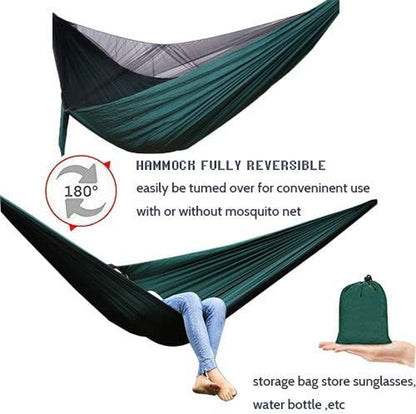 Ultra-Light Camping Hammock with Mosquito Net & Rain Fly - Perfect for Hiking, Backpacking, & Outdoor Adventures!