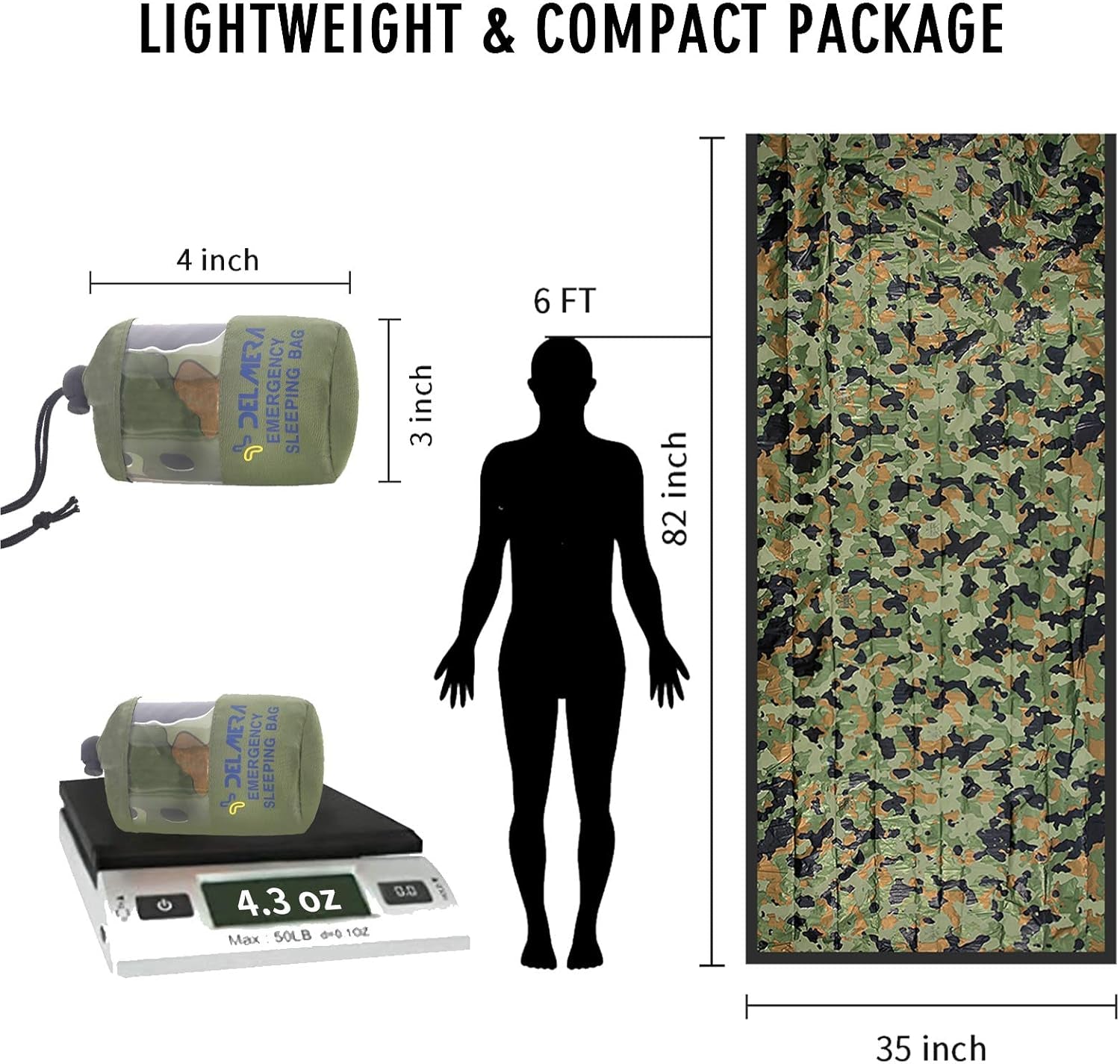 - A compact and lightweight survival sleeping bag for emergencies, camping, and outdoor adventures.  
- Waterproof and durable design, perfect for extreme weather conditions.  
- Retains up to 90% of body heat for critical survival situations.  
- Fits easily in backpacks, bug-out bags, or emergency kits.  
- Don’t let Fred the Zombie out-prepare you—be ready for anything!  
