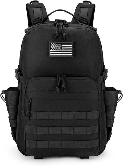 40L Waterproof Outdoor Camping Backpack – Versatile Hiking Day Pack with Bottle Holder for Men and Women, Perfect for Travel and Everyday Use, Black