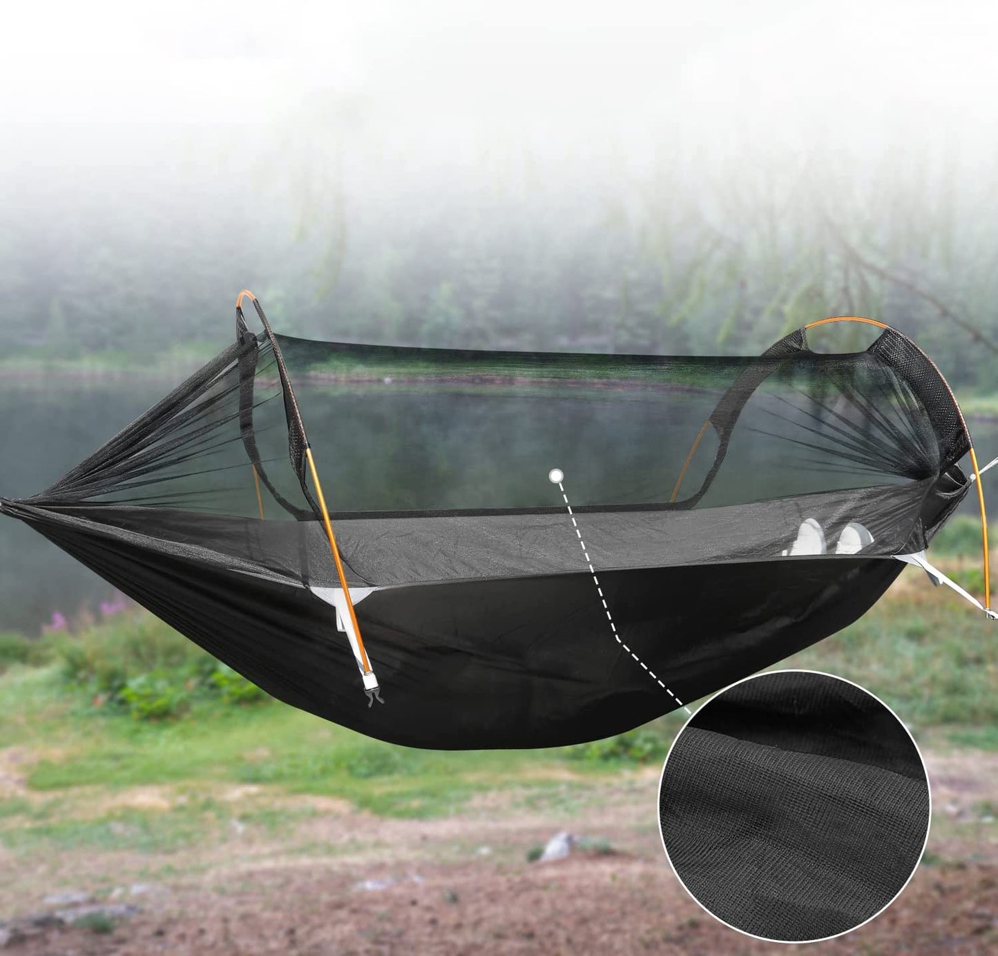 Camping Hammock with Mosquito Net and Rainfly Cover,Camping Hammock,Lightweight Portable Hammock,Waterproof Camping Hammock for Outdoor Backpacking Hiking Travel