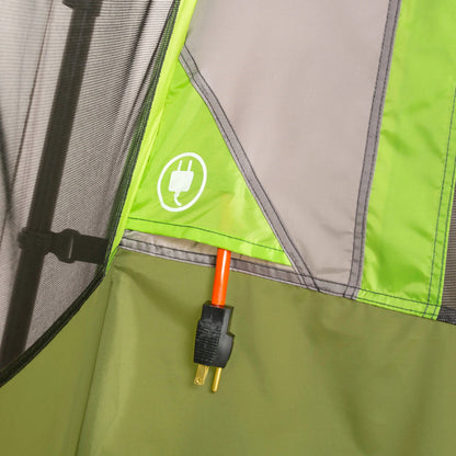 "9-Person Instant Cabin Tent with Screen Room - waterproof, easy setup, and perfect for family camping adventures."

