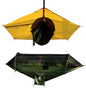 Image of the Camping Hammock with Mosquito Net & Rain Fly, featuring a durable design, heavy-duty capacity, and integrated protection, ideal for camping, hiking, and outdoor adventures, displayed on a clean white background.
