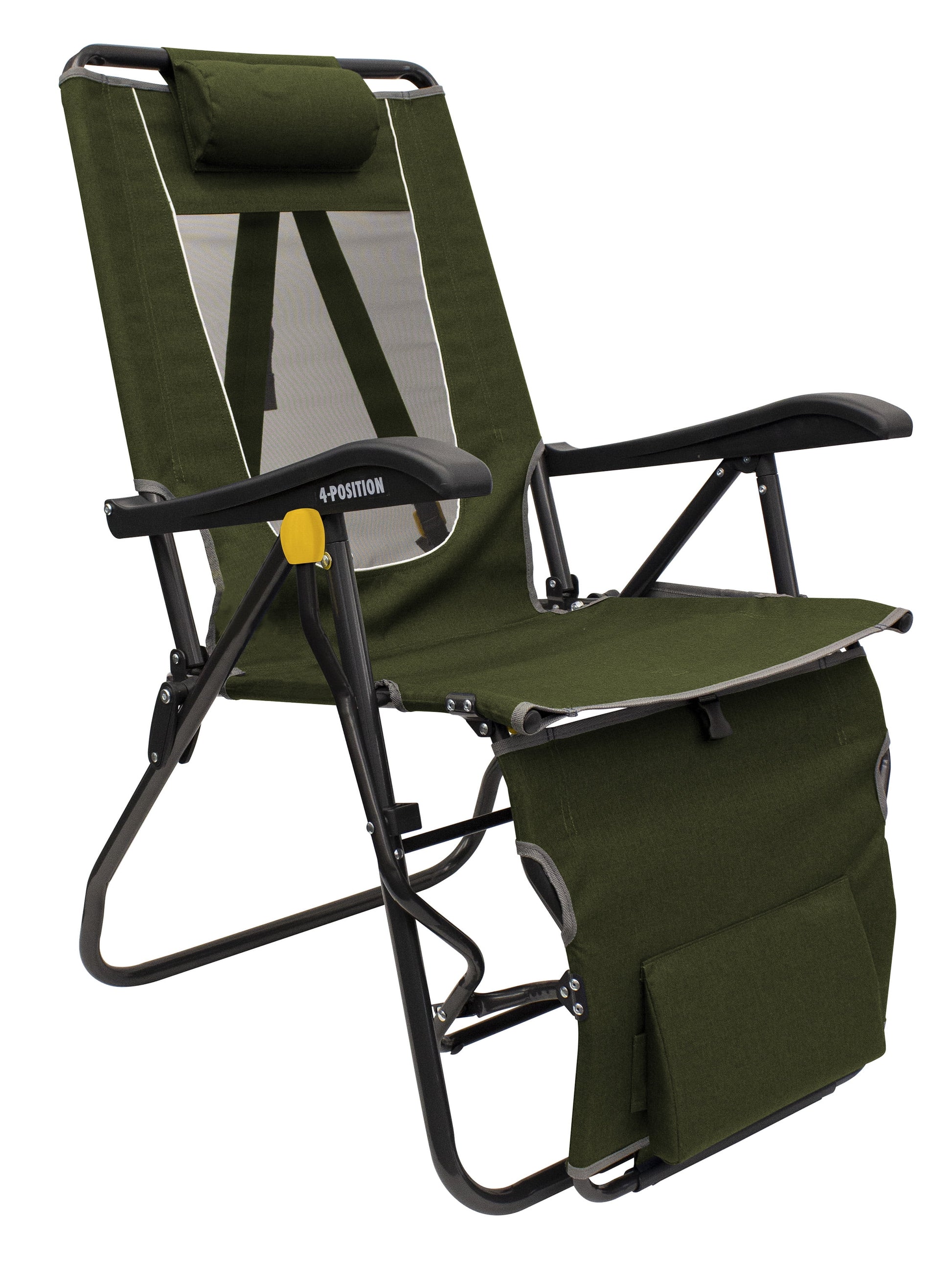 Legz up Lounger Adjustable Folding Recliner Camping Chair, Heathered Loden