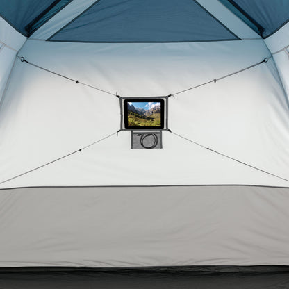 "Ozark Trail 6-Person Instant Cabin Tent with LED light - spacious 10' x 9' design for family camping comfort."
