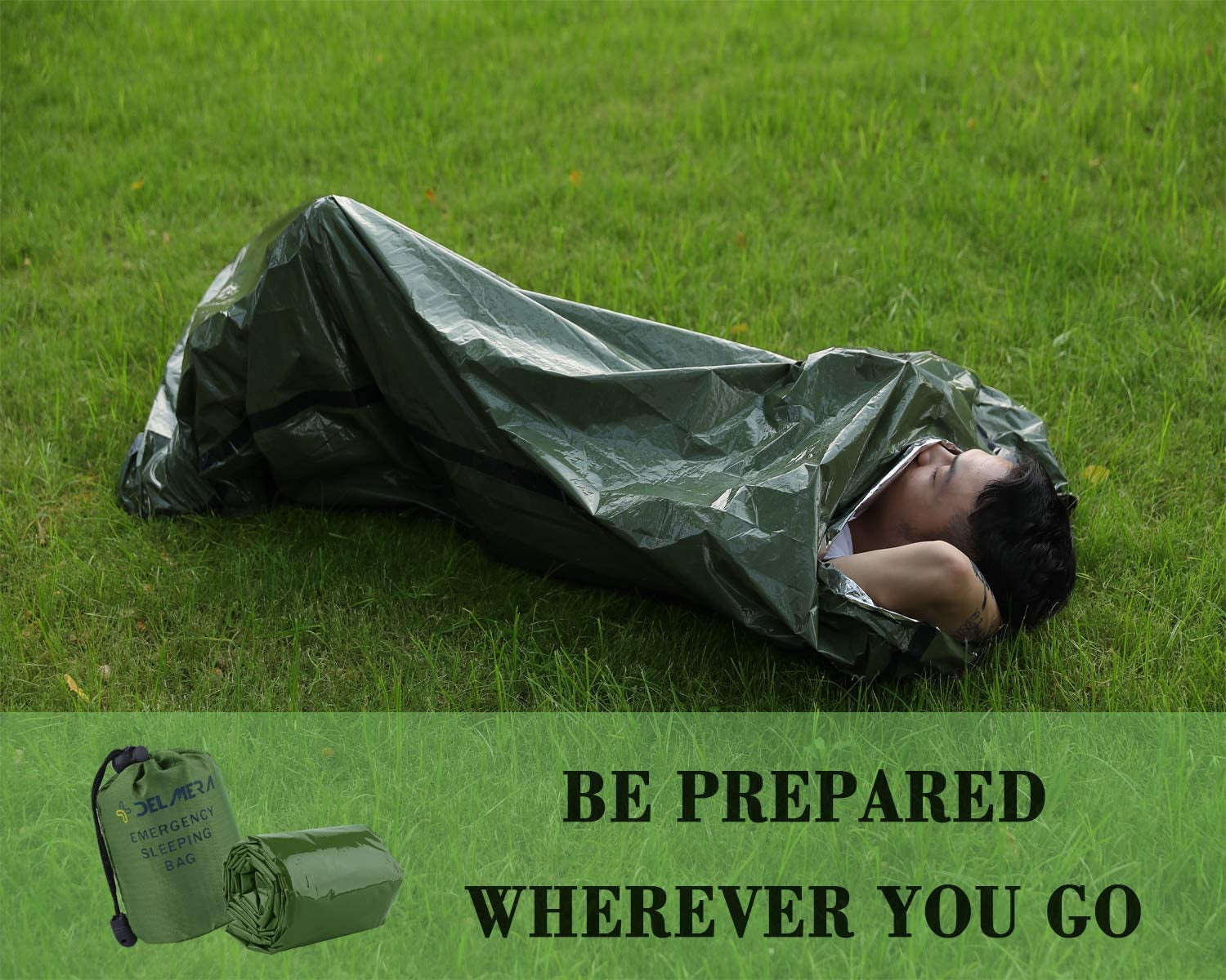 - A compact and lightweight survival sleeping bag for emergencies, camping, and outdoor adventures.  
- Waterproof and durable design, perfect for extreme weather conditions.  
- Retains up to 90% of body heat for critical survival situations.  
- Fits easily in backpacks, bug-out bags, or emergency kits.  
- Don’t let Fred the Zombie out-prepare you—be ready for anything!  
