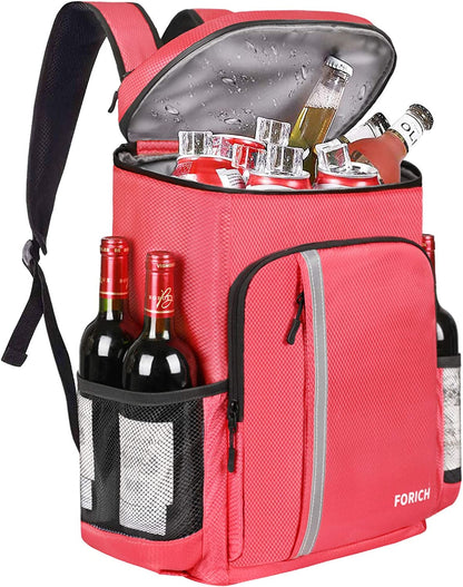 FORICH Lightweight Waterproof Backpack Cooler - Insulated, Leakproof Soft Cooler for Work, Beach, Picnics, Camping & Hiking - Holds 30 Cans