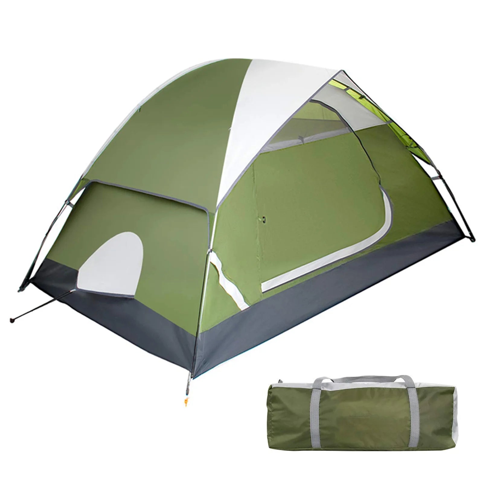 Image of an ultralight 5lb waterproof emergency prep tent, featuring durable materials, ventilated design, and gear organization options, ideal for camping and bug-out bags, displayed on a clean white background.
