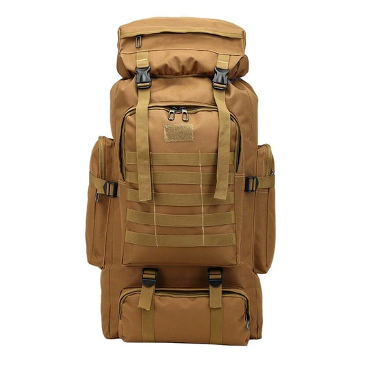 80L Waterproof Hiking Backpack - Spacious and Durable Outdoor Sport Shoulder Bag for Camping and Trekking (Khaki)