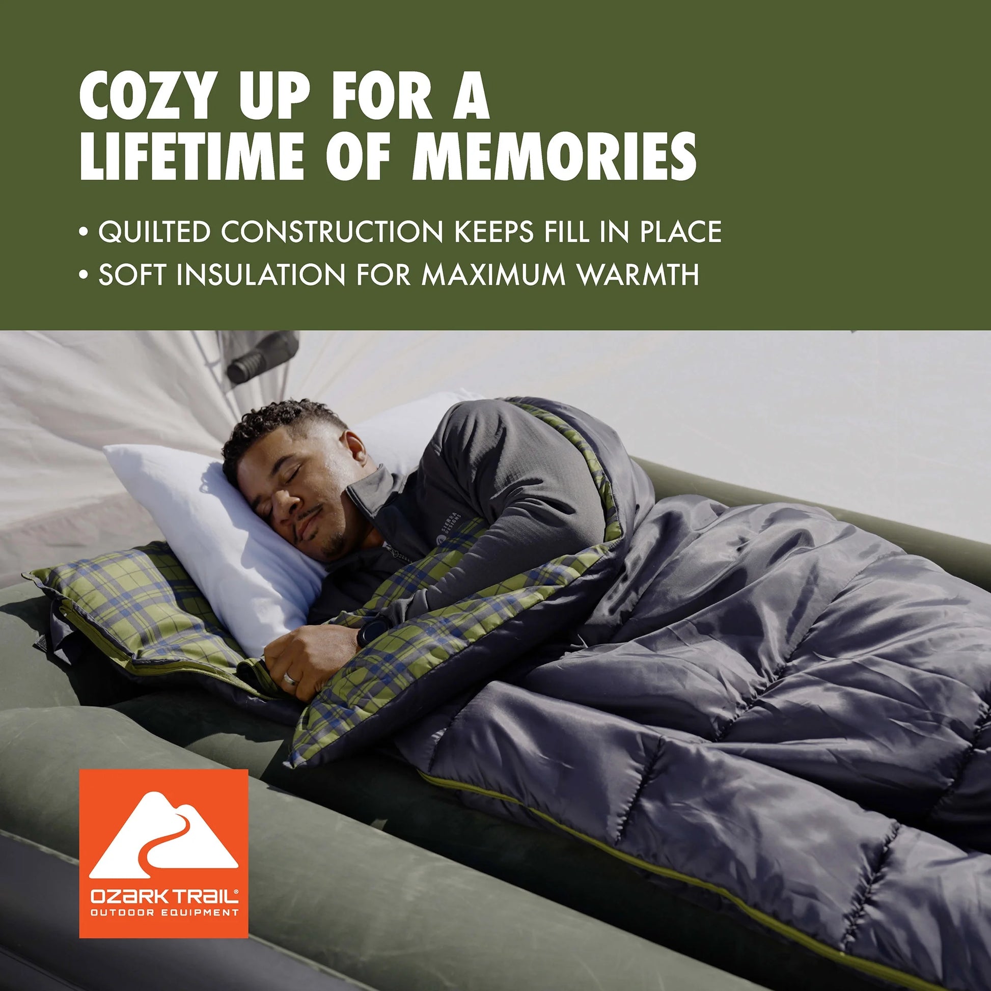 Stay Cozy with the  30F Oversized Cool Weather Sleeping Bag - 2 Pack Gray!
