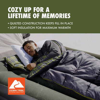 Stay Cozy with the  30F Oversized Cool Weather Sleeping Bag - 2 Pack Gray!