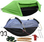 Image of the Camping Hammock with Mosquito Net & Rain Fly, featuring a durable design, heavy-duty capacity, and integrated protection, ideal for camping, hiking, and outdoor adventures, displayed on a clean white background.
