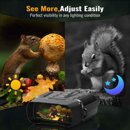 4K Night Vision Goggles - 5X Zoom, Waterproof Binoculars with 32GB Card & Rechargeable Battery for Hunting Adventures