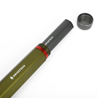 "6500 Lumen Rechargeable LED Flashlight - dual power AA/USB, built-in charging bank, and IP67 waterproof design."
