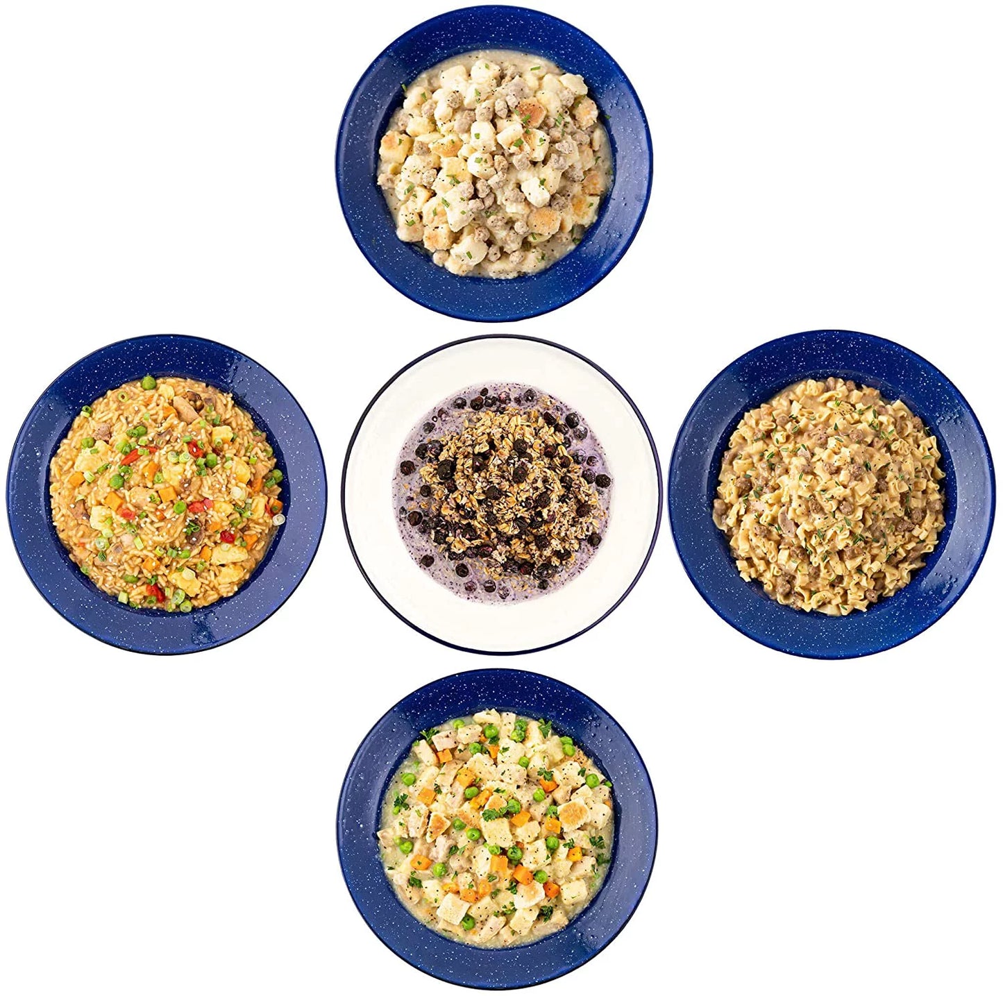 "Mountain House 3-Day Emergency Food Supply - 18 servings of premium freeze-dried meals for emergency prep and outdoor adventures."
