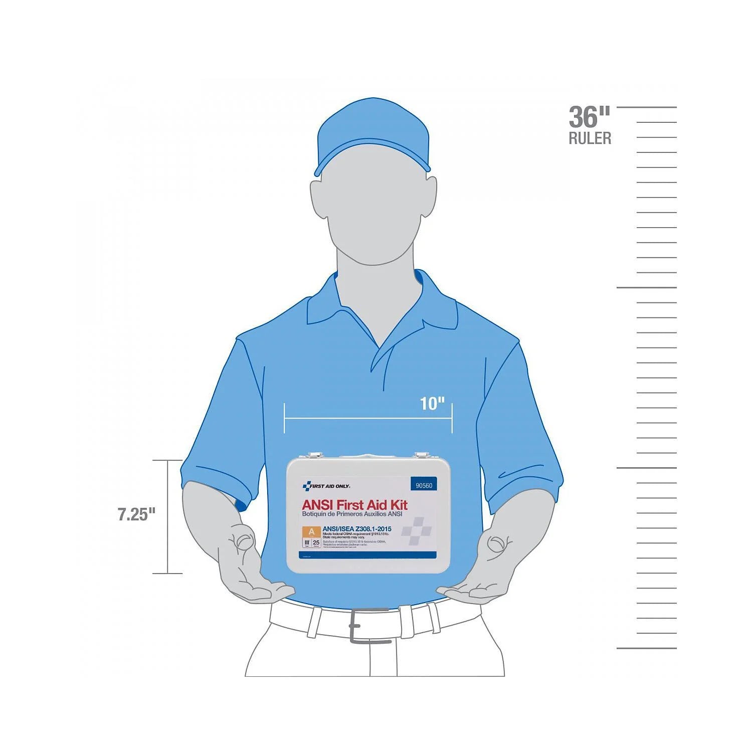 "Class A 25-Person First Aid Kit in a durable metal case, wall-mounted, showcasing its weatherproof design and organized supplies."
