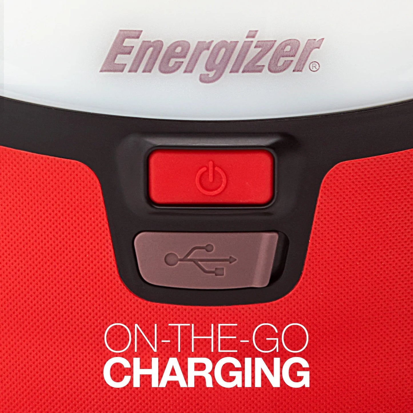 Image of the 1200 Lumens Red LED USB Lantern featuring durable construction, USB charging, and bright 360° illumination, ideal for camping, emergencies, and outdoor use, displayed on a clean white background.
